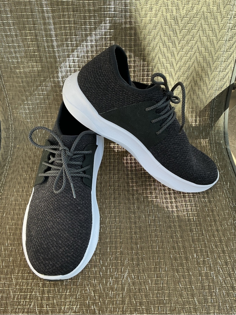 Vessi Men's Black/White Everyday Knit Lace-Up Sneakers